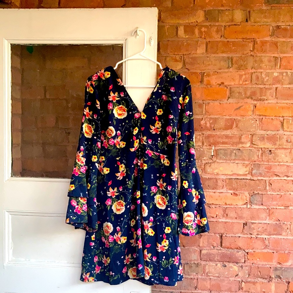 Atmosphere Floral Navy Blue Flair Dress